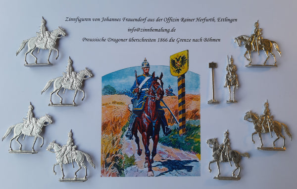 1866 Preussische Dragoner überschreiten die sächsisch-böhmische Grenze